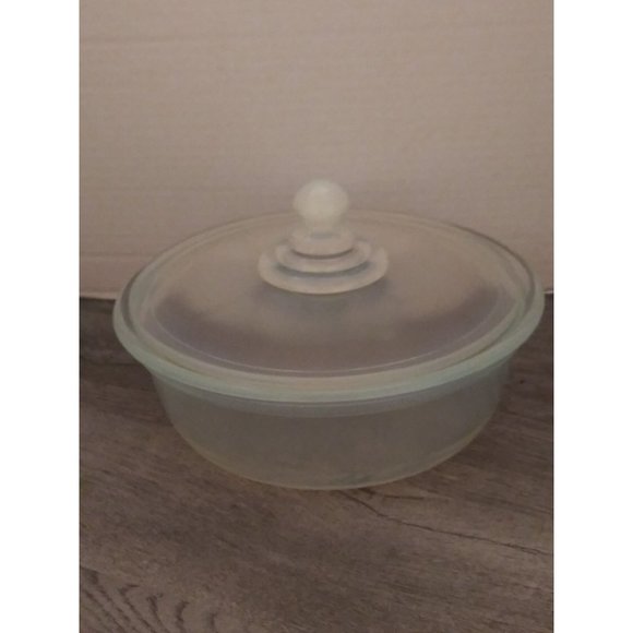 Fry Oven Glass Bowl with Cover #1938-8 opalescent uranium glass casserole dish